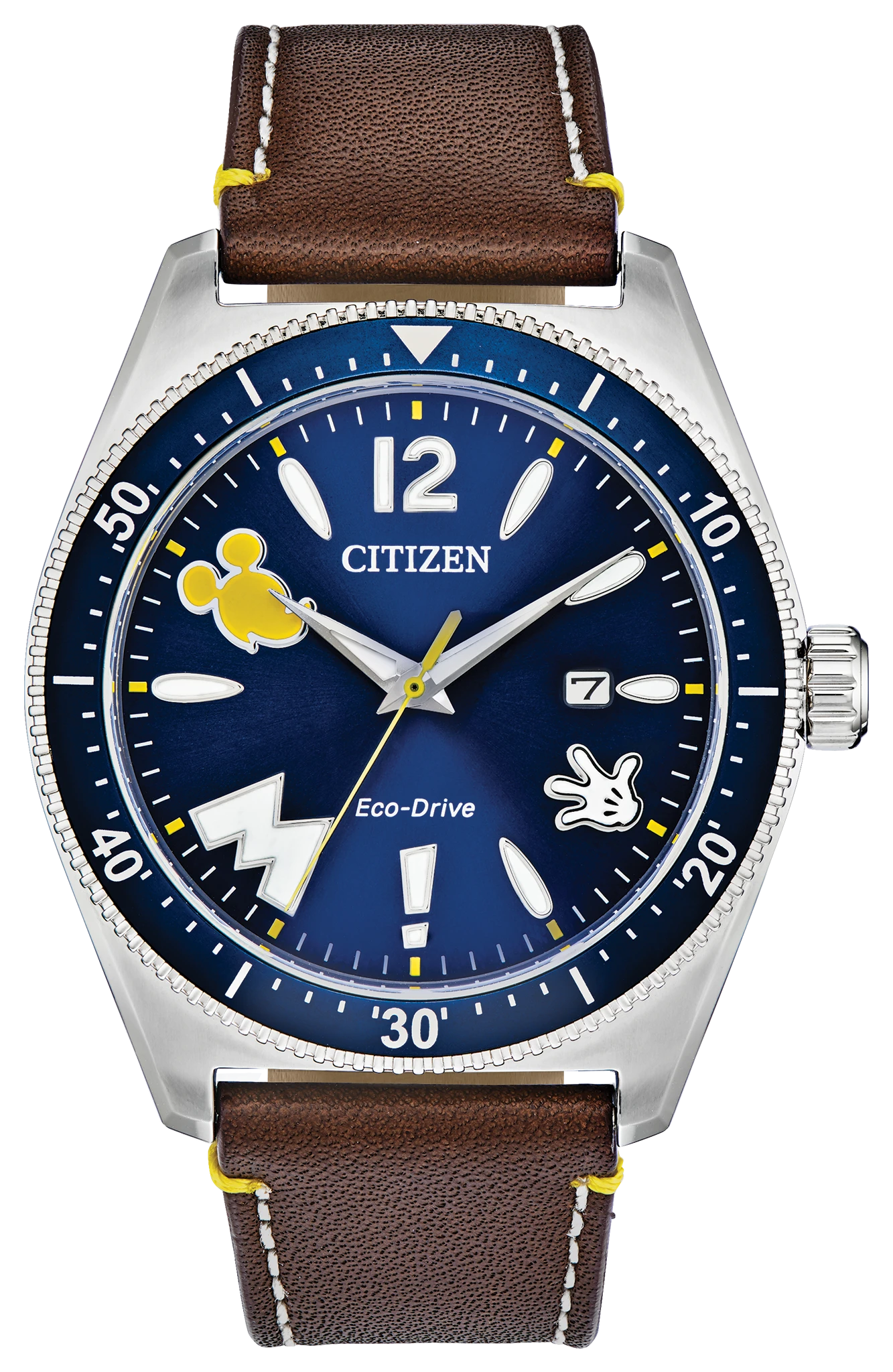 Mickey Mouse Blue Dial Leather Strap AW1599-00W | CITIZEN
